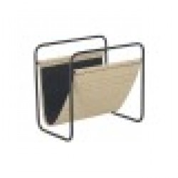 поставка за списания DKD Home Decor Естествен Черен Метал Pатан (39 x 26 x 36 cm) - Изтривалки и Поставки за чадъри