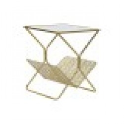 поставка за списания DKD Home Decor Огледало Златен Метал (45 x 45 x 55 cm) - Изтривалки и Поставки за чадъри