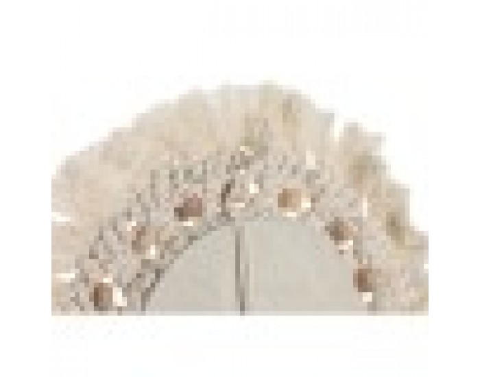 Стенно огледало Home ESPRIT Бял Кристал Ресни Boho 20 x 1 x 20 cm (3 Части)