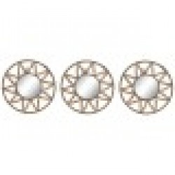 Игра на Огледала Home ESPRIT Естествен Дървен Кристал Scandi 20 x 1 x 20 cm (3 Части) - Тоалетки и Огледала