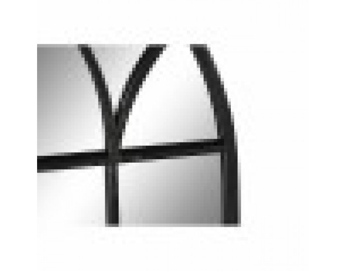 Стенно огледало DKD Home Decor Черен Метал Прозорец 36 x 2 x 65 cm (65 Части)