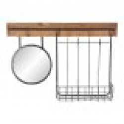 Стенно огледало DKD Home Decor Метал Ела Огледало (80 x 15 x 20 cm) - Тоалетки и Огледала
