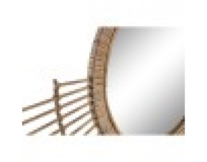 Стенно огледало DKD Home Decor Кристал Кафяв Pатан (68 x 2 x 68 cm)
