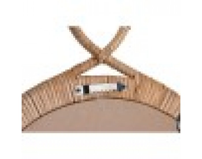 Стенно огледало DKD Home Decor Кристал Кафяв Pатан (68 x 2 x 68 cm)