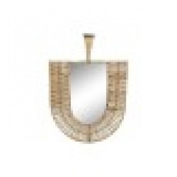 Стенно огледало DKD Home Decor Кафяв Pатан Ветрило Тропически (50 x 2,5 x 72 cm) - Тоалетки и Огледала