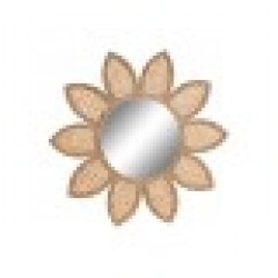 Стенно огледало DKD Home Decor Кристал Естествен Кафяв Тропически 60 x 2 x 60 cm Слънце - Тоалетки и Огледала
