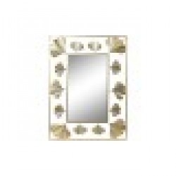 Стенно огледало DKD Home Decor Златен Метал Лист на растение (71 x 1 x 97 cm) - Тоалетки и Огледала