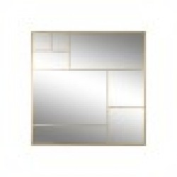 Стенно огледало Home ESPRIT Златен 90 x 2 x 90 cm - Тоалетки и Огледала