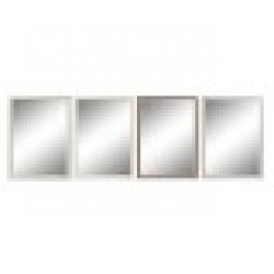 Стенно огледало DKD Home Decor Кристал Сив Кафяв Бял PS Традиционен 4 броя (56 x 2 x 76 cm) - Тоалетки и Огледала
