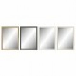 Стенно огледало DKD Home Decor Кристал Естествен Сив Кафяв Бял PS 4 броя (56 x 2 x 76 cm) - Тоалетки и Огледала