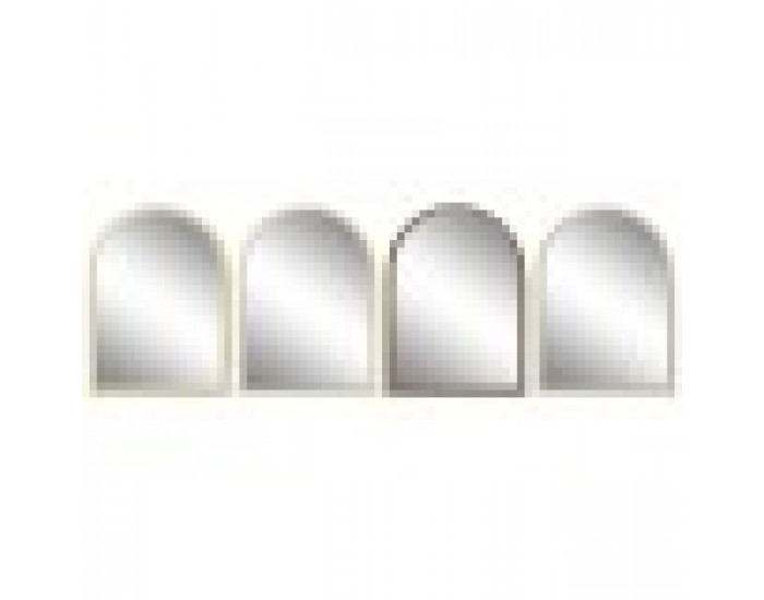 Стенно огледало Home ESPRIT Кафяв Бежов Естествен Слонова кост Scandi 55 X 2 X 75 cm (4 броя)