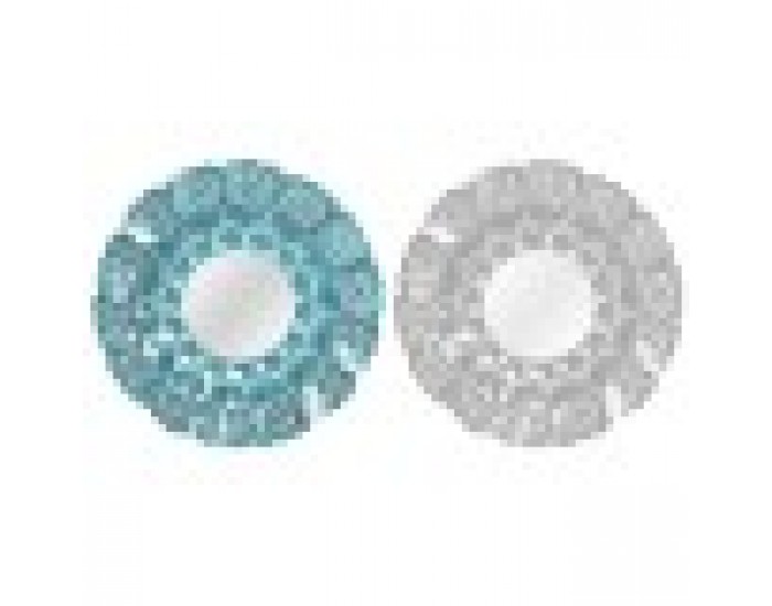 Стенно огледало DKD Home Decor Син Метал Корал Бял 2 броя (60 x 7 x 60 cm)