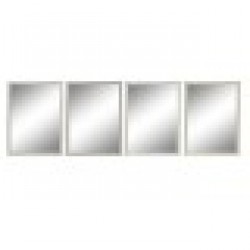 Стенно огледало DKD Home Decor 56 x 2 x 76 cm Кристал Сив Бежов Бял полистирен (4 броя) - Тоалетки и Огледала