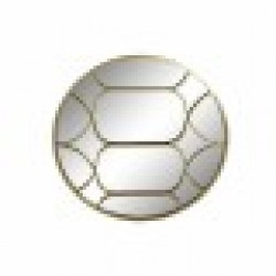 Стенно огледало DKD Home Decor 80 x 2,5 x 80 cm Златен Метал Дървен Арабин - Тоалетки и Огледала