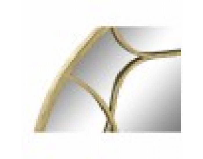 Стенно огледало DKD Home Decor 80 x 2,5 x 80 cm Златен Метал Дървен Арабин