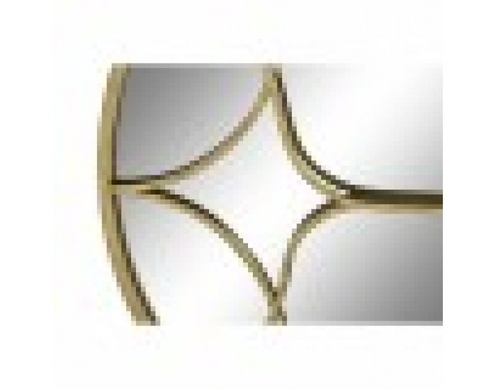 Стенно огледало DKD Home Decor 80 x 2,5 x 80 cm Златен Метал Дървен Арабин