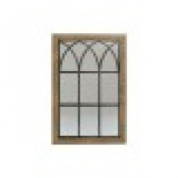 Стенно огледало DKD Home Decor Кафяв Черен Метал Бреза Естествен Прозорец 60 x 3 x 95 cm - Тоалетки и Огледала