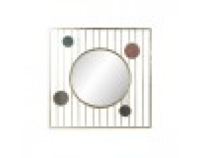 Стенно огледало DKD Home Decor Кристал Розов Златен Метал Кръгове (100 x 3 x 100 cm)