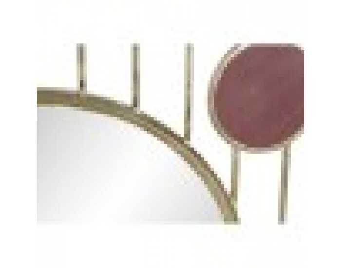 Стенно огледало DKD Home Decor Кристал Розов Златен Метал Кръгове (100 x 3 x 100 cm)