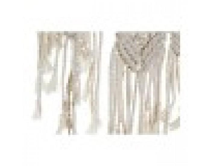 Стенно огледало DKD Home Decor ES-171097 75 x 2 x 75 cm Дървен Бял Ресни Boho
