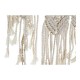 Стенно огледало DKD Home Decor ES-171097 75 x 2 x 75 cm Дървен Бял Ресни Boho