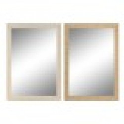 Стенно огледало Home ESPRIT Кафяв Естествен Scandi 93,5 X 2,5 X 134 cm (2 броя) - Тоалетки и Огледала
