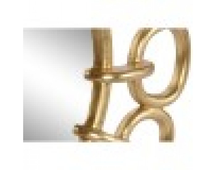 Стенно огледало Home ESPRIT Златен Смола 95 x 5 x 95 cm