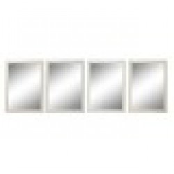 Стенно огледало DKD Home Decor 70 x 2 x 97 cm Кристал Слонова кост полистирен (4 броя) - Тоалетки и Огледала