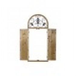 Стенно огледало DKD Home Decor Естествен Метал MDF Прозорци Бял Тъмно сив (60 x 5 x 138 cm) - Тоалетки и Огледала