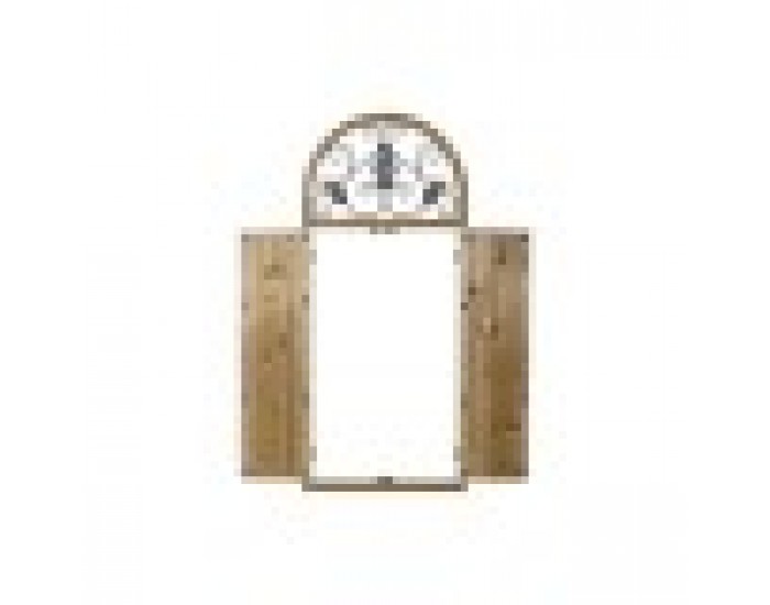 Стенно огледало DKD Home Decor Естествен Метал MDF Прозорци Бял Тъмно сив (60 x 5 x 138 cm)