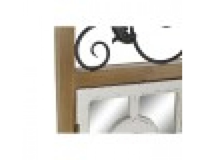 Стенно огледало DKD Home Decor Естествен Метал MDF Прозорци Бял Тъмно сив (60 x 5 x 138 cm)