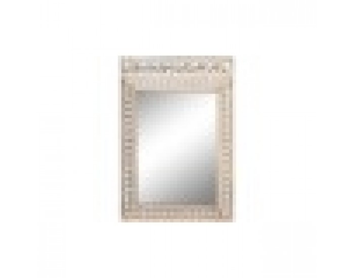 Стенно огледало Home ESPRIT Бял Естествен Дърво манго Слон Индианец 83 x 4 x 121 cm