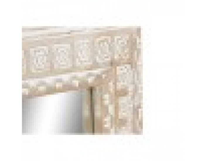 Стенно огледало Home ESPRIT Бял Естествен Дърво манго Слон Индианец 83 x 4 x 121 cm