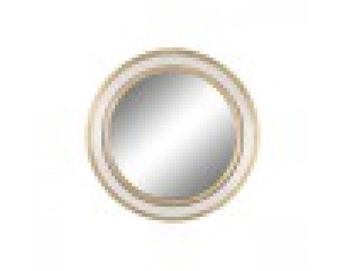 Стенно огледало Home ESPRIT Бял Златен Кристал Желязо 108 x 5,5 x 108 cm