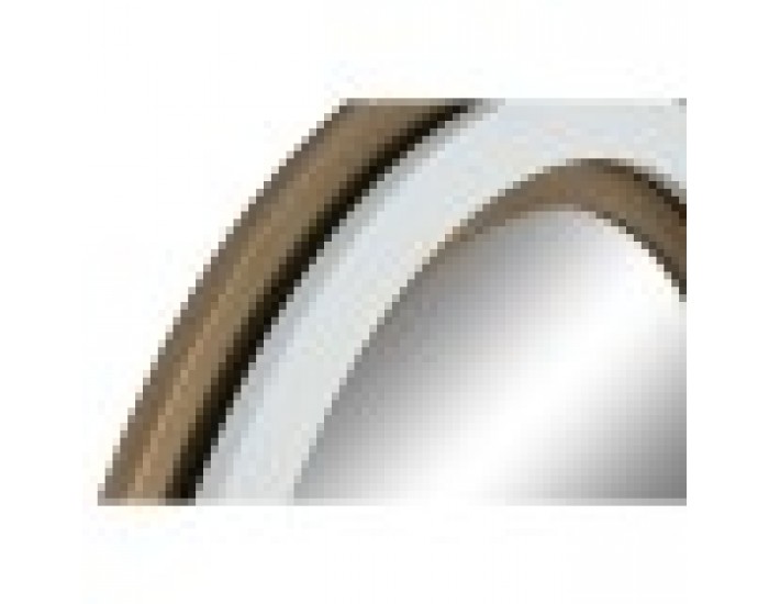 Стенно огледало Home ESPRIT Бял Златен Кристал Желязо 108 x 5,5 x 108 cm