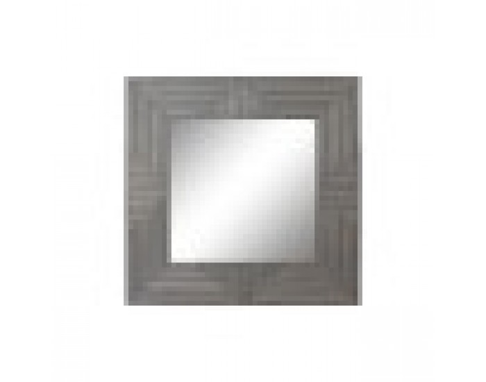 Стенно огледало DKD Home Decor 121 x 4 x 121 cm Кристал Сив Дървен Дърво манго