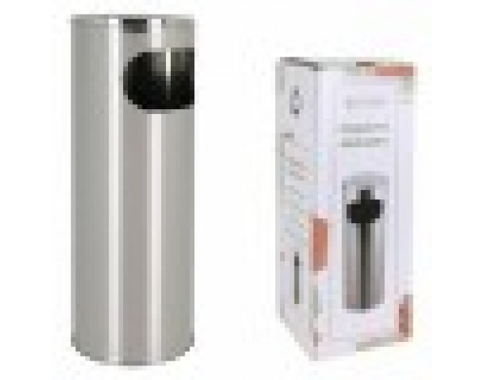 Кошче за Хартия с Пепелник Confortime Неръждаема стомана 20,6 x 20,6 x 59 cm (2 броя)