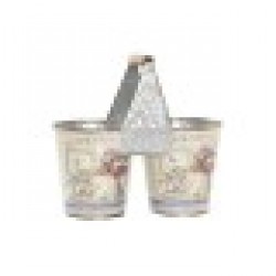 Саксия DKD Home Decor Розов Метал Shabby Chic (24 x 12 x 23 cm) - Стоки за Градинарство, Саксии, Системи за поливане