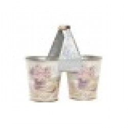 Саксия DKD Home Decor Розов Метал Shabby Chic (24 x 12 x 23 cm) - Стоки за Градинарство, Саксии, Системи за поливане