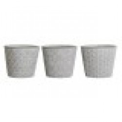 Саксия DKD Home Decor Сив Цимент 17 x 17 x 14,5 cm (3 броя) - Стоки за Градинарство, Саксии, Системи за поливане