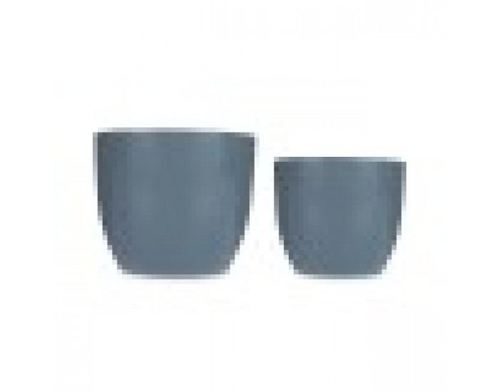 Комплект Саксии за цветя 2 Части Ø 22 cm Ø 28 cm Антрацит Глина