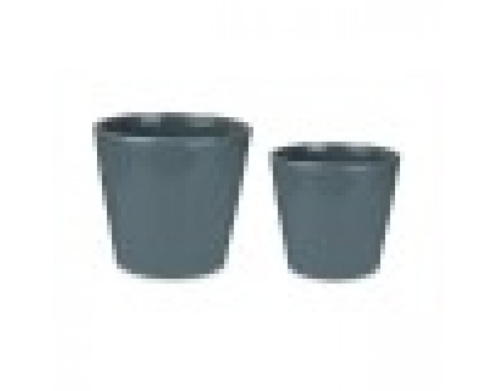 Комплект Саксии за цветя 2 Части Ø 22 cm Ø 28 cm Антрацит Глина