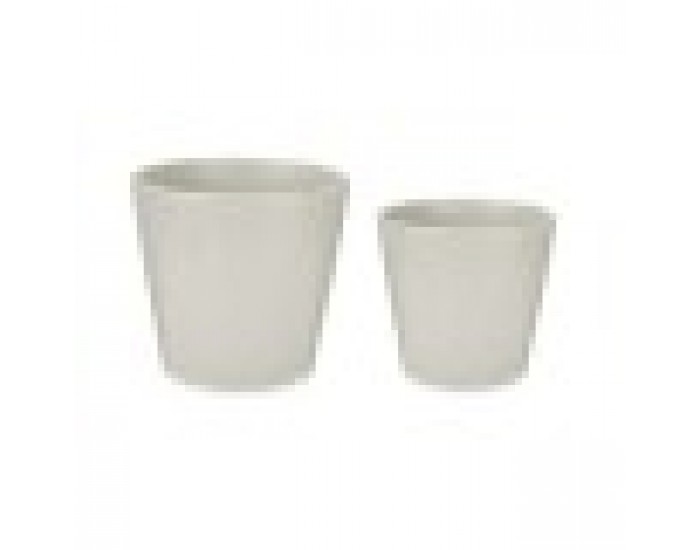 Комплект Саксии за цветя 2 Части Ø 22 cm Ø 28 cm Сив Глина