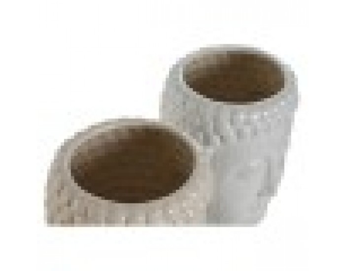 Саксия Home ESPRIT Бял Бежов Керамика 15 x 15 x 25 cm (2 броя) Саксия Home ESPRIT Бял Бежов Керамика 15 x 15 x 25 cm (2 броя)