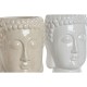 Саксия Home ESPRIT Бял Бежов Керамика 15 x 15 x 25 cm (2 броя) Саксия Home ESPRIT Бял Бежов Керамика 15 x 15 x 25 cm (2 броя)