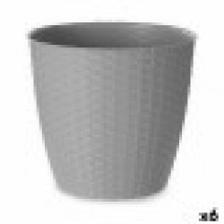 Саксия Stefanplast Сив Пластмаса 24 x 22,3 x 24 cm (6 броя) - Стоки за Градинарство, Саксии, Системи за поливане