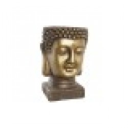 Саксия DKD Home Decor Фибростъкло Златен Буда Ориенталски (25 x 25 x 36 cm) - Стоки за Градинарство, Саксии, Системи за поливане
