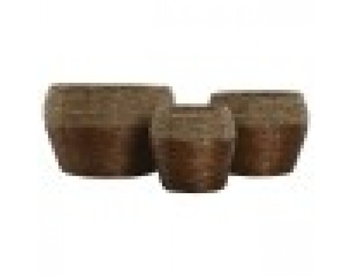 Комплект саксии Home ESPRIT Естествен Метал влакно Тропически 32 x 32 x 23 cm