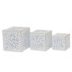 Комплект саксии DKD Home Decor Листи Златен Метал 15 x 15 x 15 cm Бял Тропически Лист на растение Комплект саксии DKD Home Decor Листи Златен Метал 15 x 15 x 15 cm Бял Тропически Лист на растение