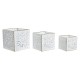Комплект саксии DKD Home Decor Листи Златен Метал 15 x 15 x 15 cm Бял Тропически Лист на растение Комплект саксии DKD Home Decor Листи Златен Метал 15 x 15 x 15 cm Бял Тропически Лист на растение